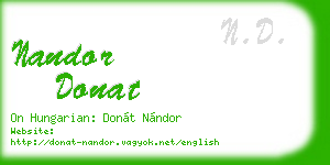 nandor donat business card