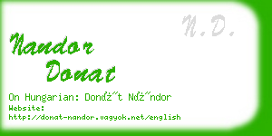 nandor donat business card